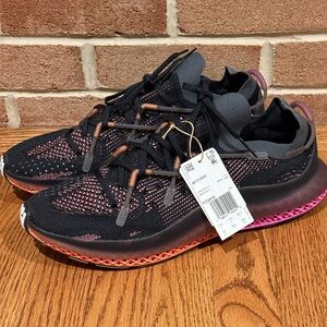 Adidas 4D Fusio Primeknit Running Shoes Black Pink Orange FZ2414 Mens Size 12 US